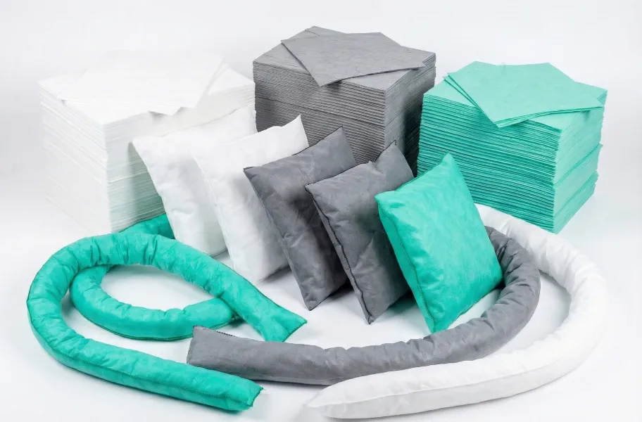As três linhas de absorvente, branca, cinza e verde, alinhadas lado a lado